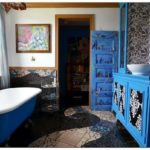 Эклектический стиль интерьера: 15 ярких и необычных ванных синего цвета
