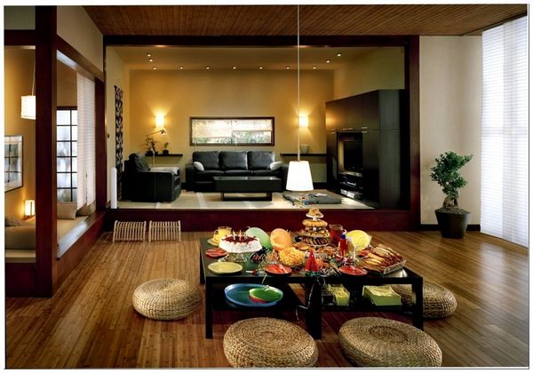 exotic-family-room-design-with-lighting-japanese-style