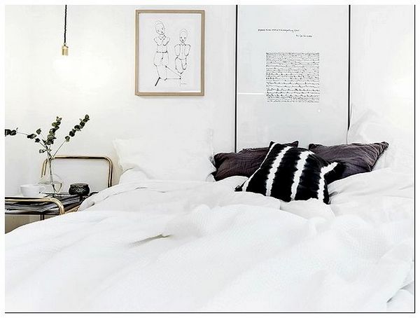 спальня в белых тонах фото