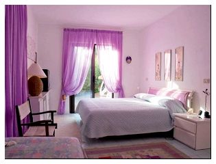розово сиреневая спальня фото