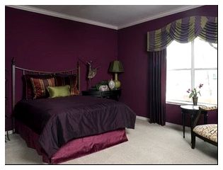 спальня пурпурного цвета фото