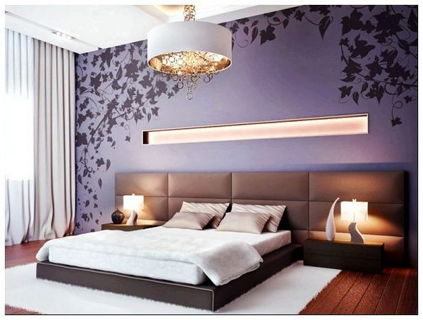 спальня фиолетового цвета фото