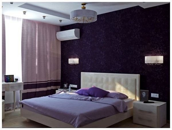 спальня в сине фиолетовых тонах