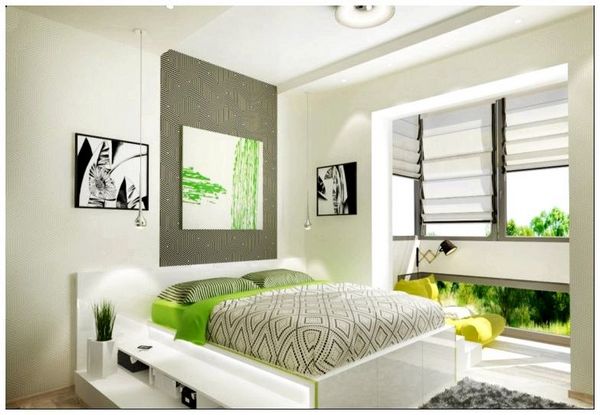 Спальня в эко-стиле в белых тонах