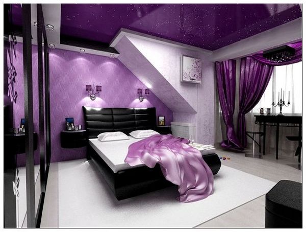 спальня в фиолетовых тонах фото