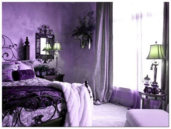 идеи для фиолетовой спальни