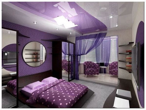 фиолетовая спальня фото