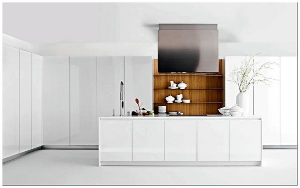 Stylish-contemporary-kitchen-in-white-with-wooden-cabinets