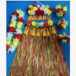 Гавайская юбка своими руками из елочного дождика, ткани, цветов